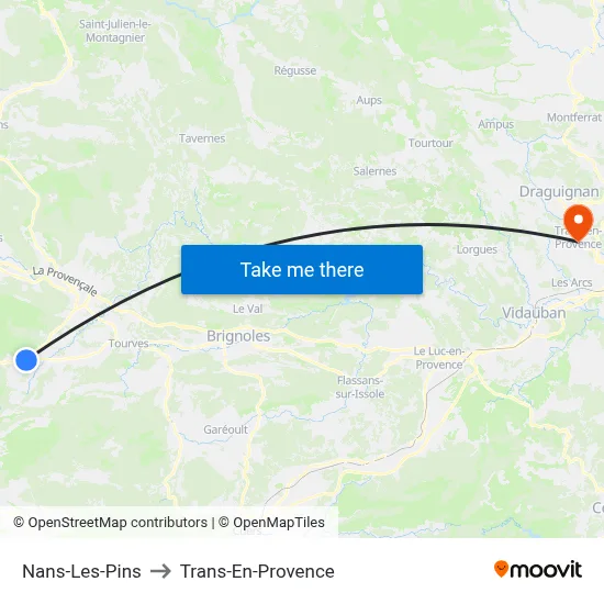 Nans-Les-Pins to Trans-En-Provence map