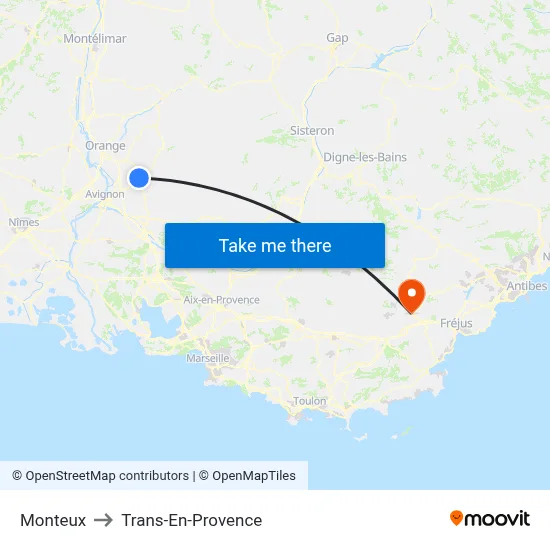 Monteux to Trans-En-Provence map