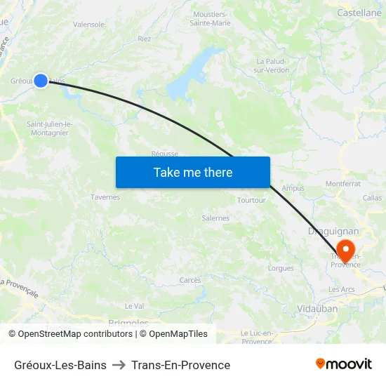 Gréoux-Les-Bains to Trans-En-Provence map