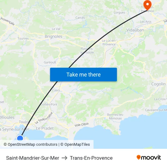 Saint-Mandrier-Sur-Mer to Trans-En-Provence map