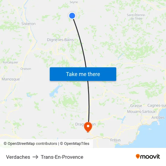 Verdaches to Trans-En-Provence map