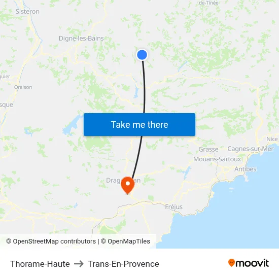 Thorame-Haute to Trans-En-Provence map
