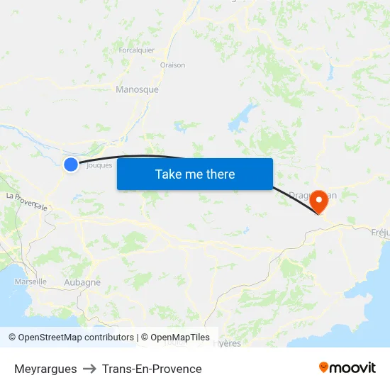 Meyrargues to Trans-En-Provence map
