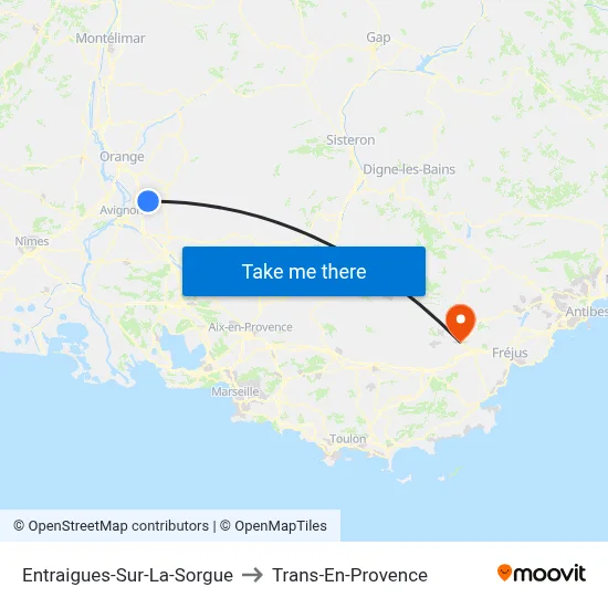 Entraigues-Sur-La-Sorgue to Trans-En-Provence map