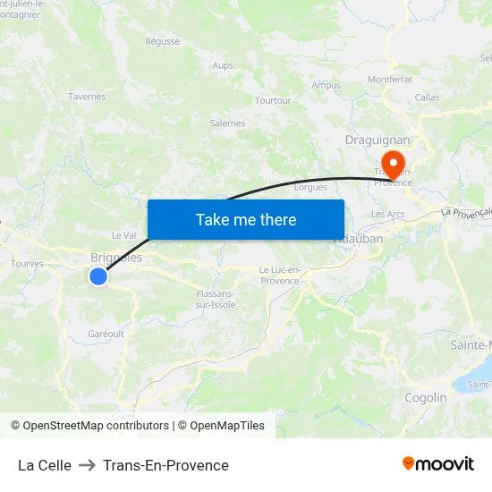 La Celle to Trans-En-Provence map