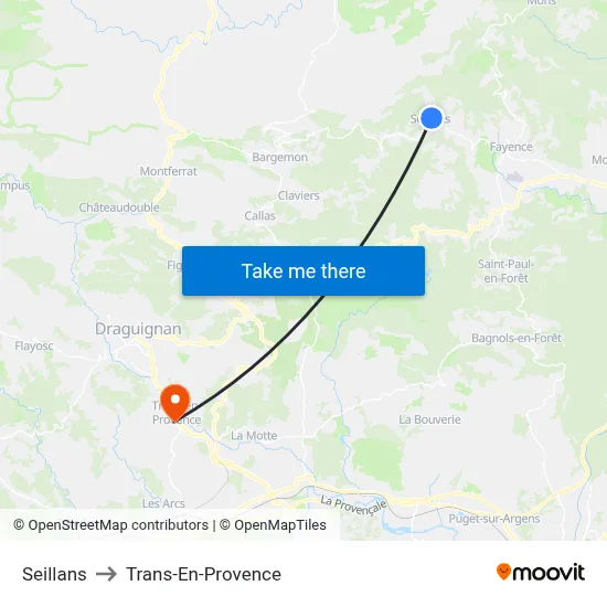Seillans to Trans-En-Provence map