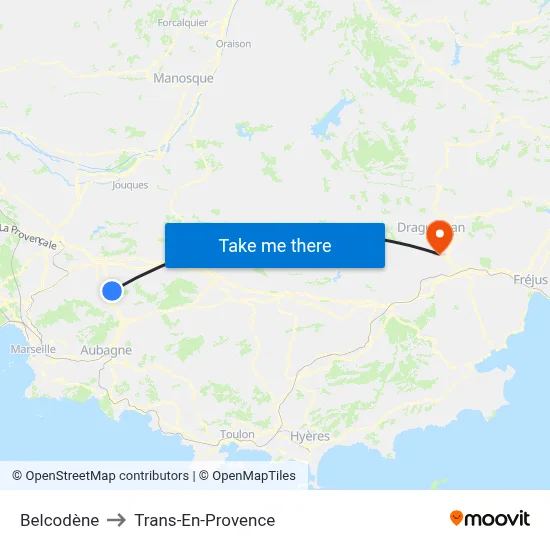 Belcodène to Trans-En-Provence map