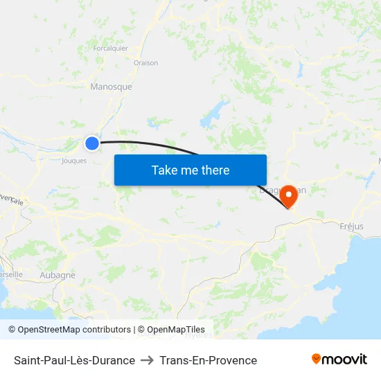 Saint-Paul-Lès-Durance to Trans-En-Provence map