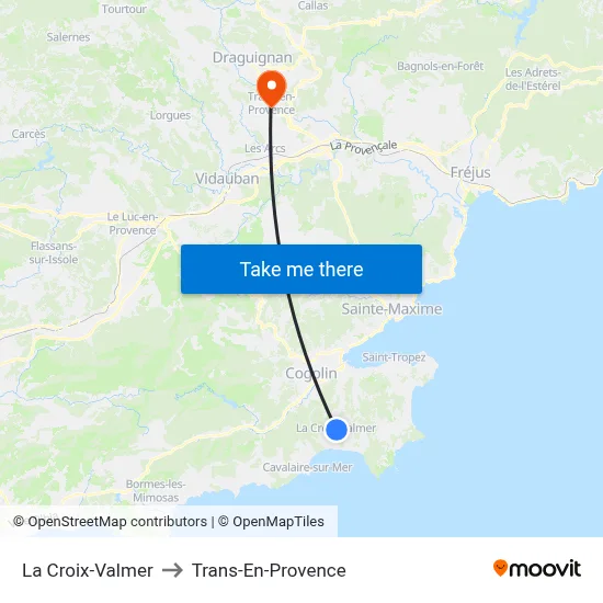 La Croix-Valmer to Trans-En-Provence map