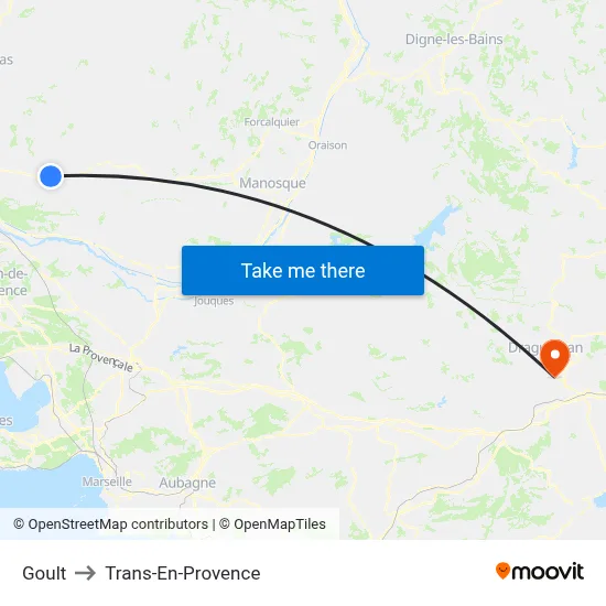 Goult to Trans-En-Provence map