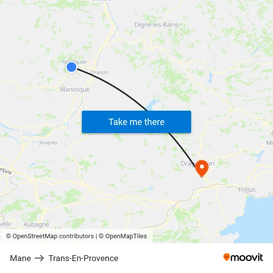 Mane to Trans-En-Provence map