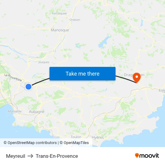 Meyreuil to Trans-En-Provence map