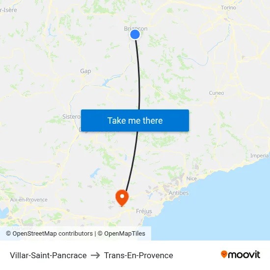 Villar-Saint-Pancrace to Trans-En-Provence map
