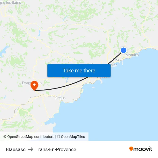 Blausasc to Trans-En-Provence map