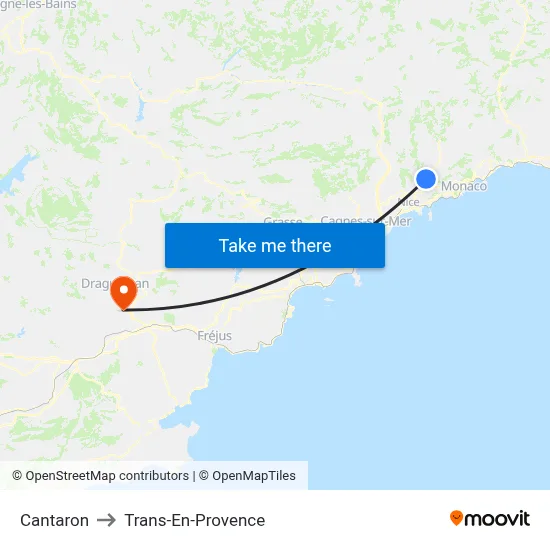 Cantaron to Trans-En-Provence map