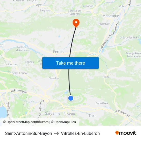 Saint-Antonin-Sur-Bayon to Vitrolles-En-Luberon map
