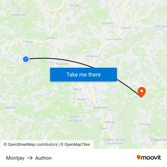 Montjay to Authon map