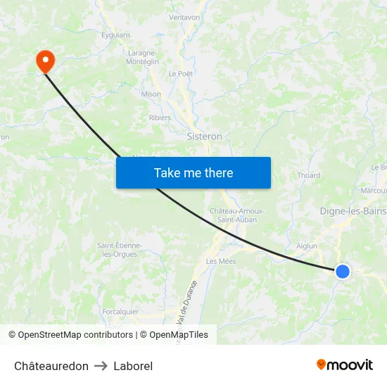 Châteauredon to Laborel map