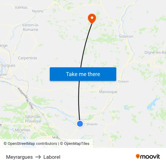 Meyrargues to Laborel map
