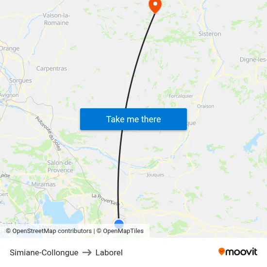 Simiane-Collongue to Laborel map