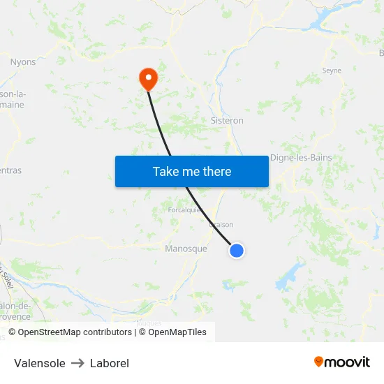 Valensole to Laborel map