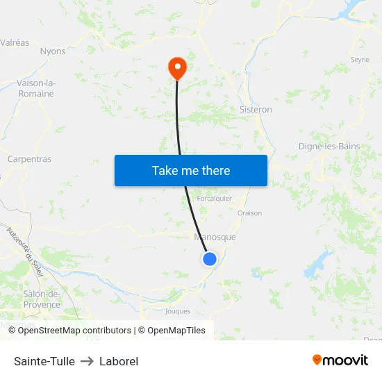 Sainte-Tulle to Laborel map