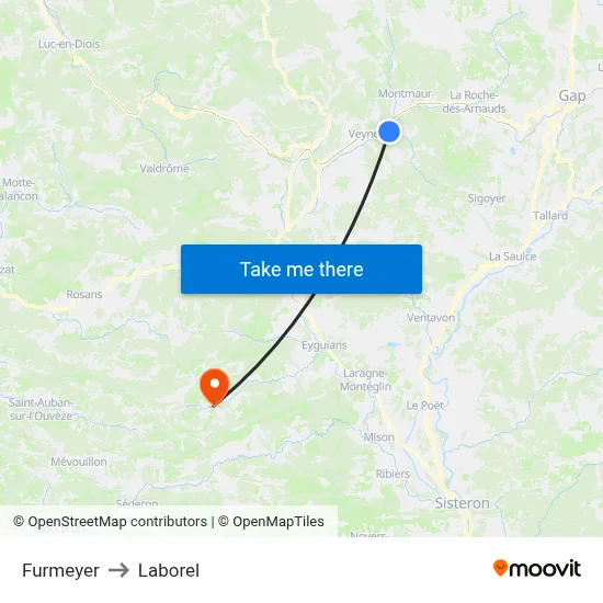Furmeyer to Laborel map