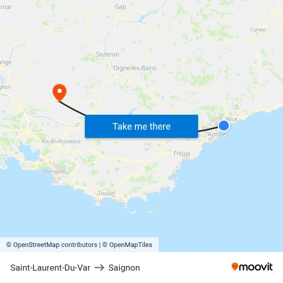 Saint-Laurent-Du-Var to Saignon map