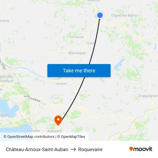 Château-Arnoux-Saint-Auban to Roquevaire map