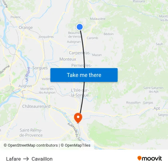 Lafare to Cavaillon map