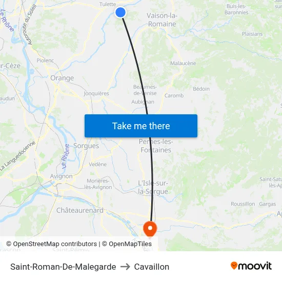 Saint-Roman-De-Malegarde to Cavaillon map