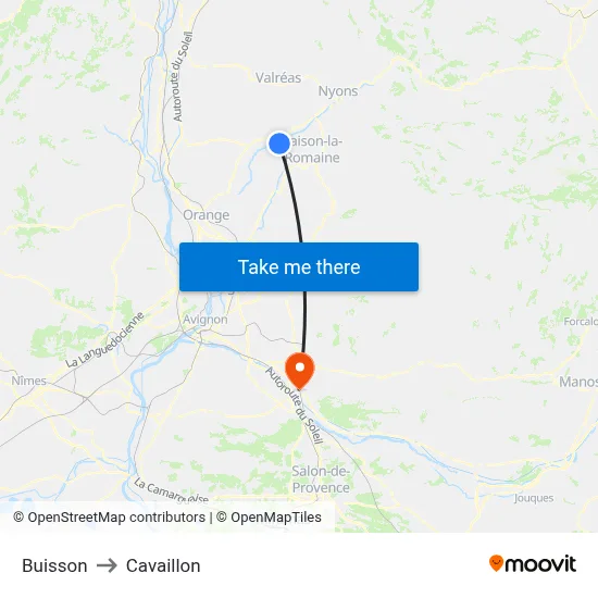 Buisson to Cavaillon map