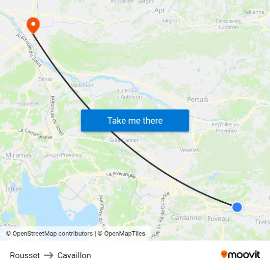 Rousset to Cavaillon map