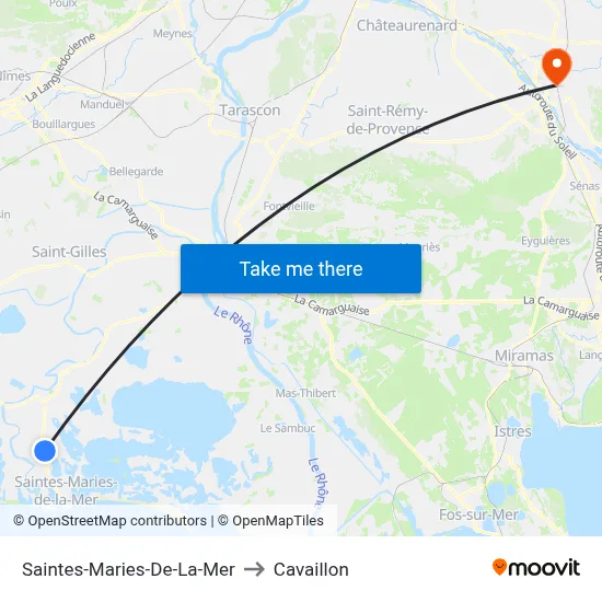 Saintes-Maries-De-La-Mer to Cavaillon map