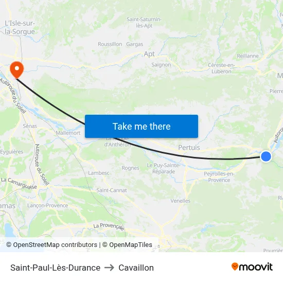 Saint-Paul-Lès-Durance to Cavaillon map