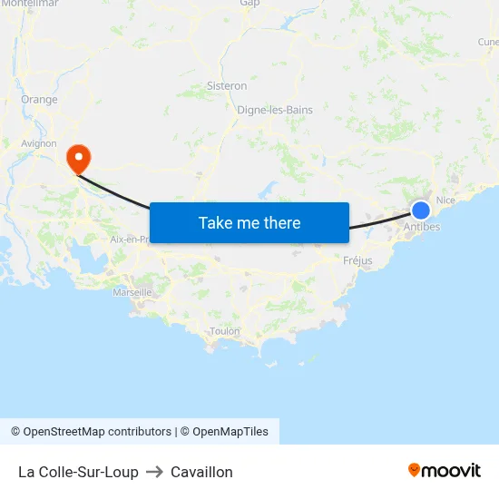 La Colle-Sur-Loup to Cavaillon map