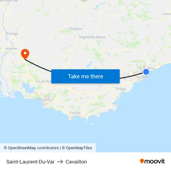 Saint-Laurent-Du-Var to Cavaillon map