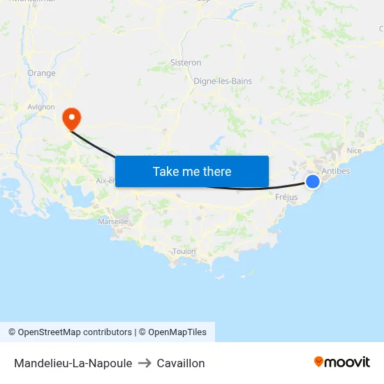 Mandelieu-La-Napoule to Cavaillon map