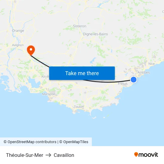 Théoule-Sur-Mer to Cavaillon map