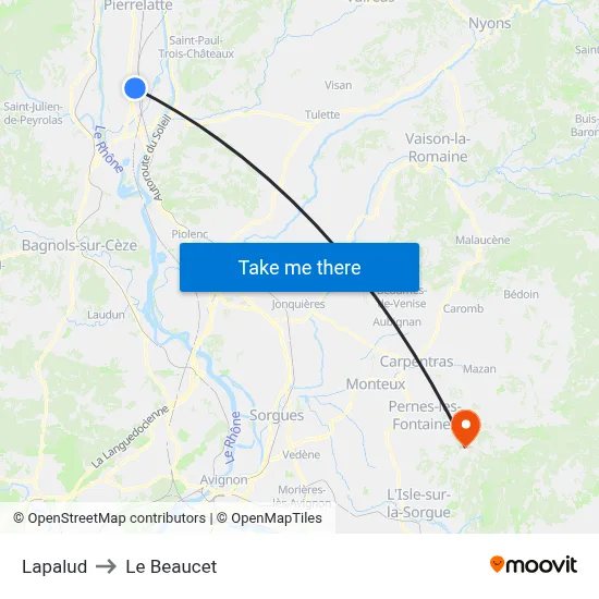 Lapalud to Le Beaucet map