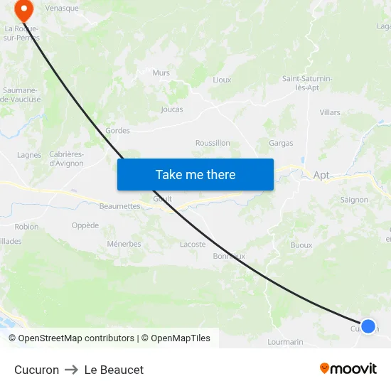 Cucuron to Le Beaucet map