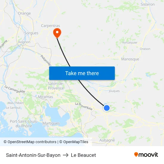 Saint-Antonin-Sur-Bayon to Le Beaucet map
