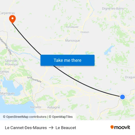 Le Cannet-Des-Maures to Le Beaucet map
