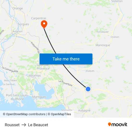 Rousset to Le Beaucet map