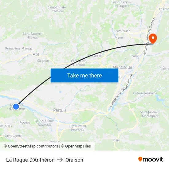 La Roque-D'Anthéron to Oraison map