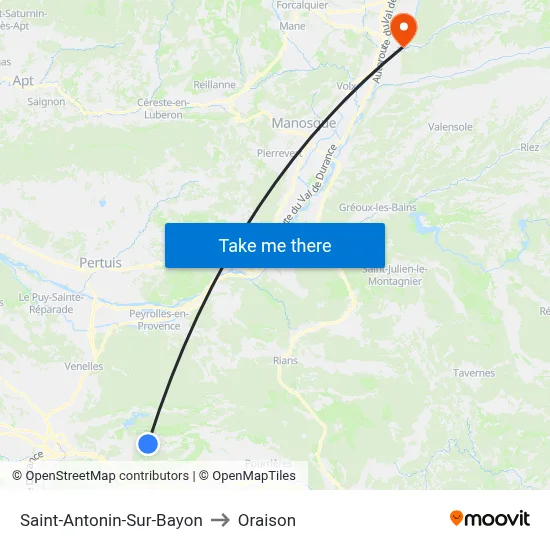 Saint-Antonin-Sur-Bayon to Oraison map