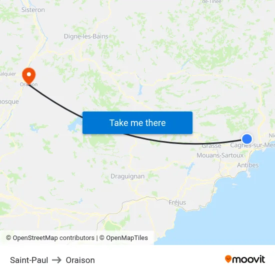 Saint-Paul to Oraison map