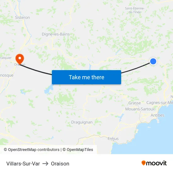 Villars-Sur-Var to Oraison map