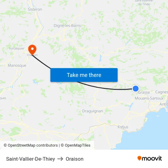Saint-Vallier-De-Thiey to Oraison map