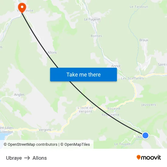 Ubraye to Allons map